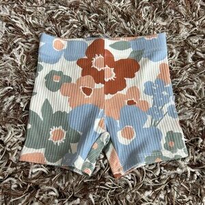 Little Co. Flower Print Ribbed Short Size 12M